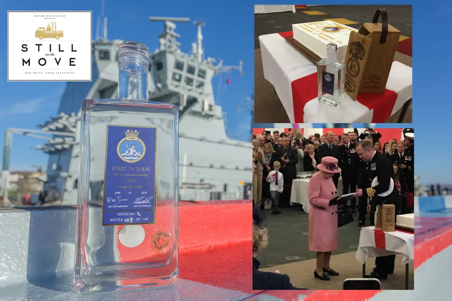 HM The Queen receives HMS Ocean Gin